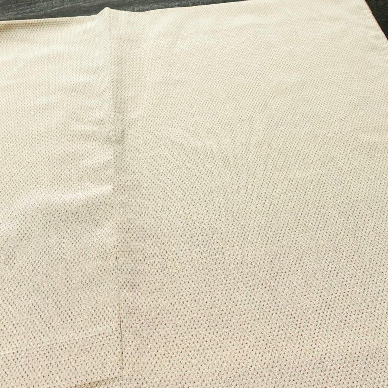 紬 しつけ糸付き 正絹 古典柄 袷仕立て 身丈158.5cm 裄丈65cm リサイクル着物 着物 クリーム_画像14