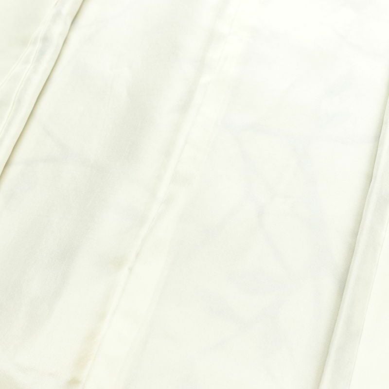 小紋 縮緬 総柄 正絹 木の葉・植物柄 袷仕立て 身丈157cm 裄丈65cm リサイクル着物 着物 ベージュ_画像18