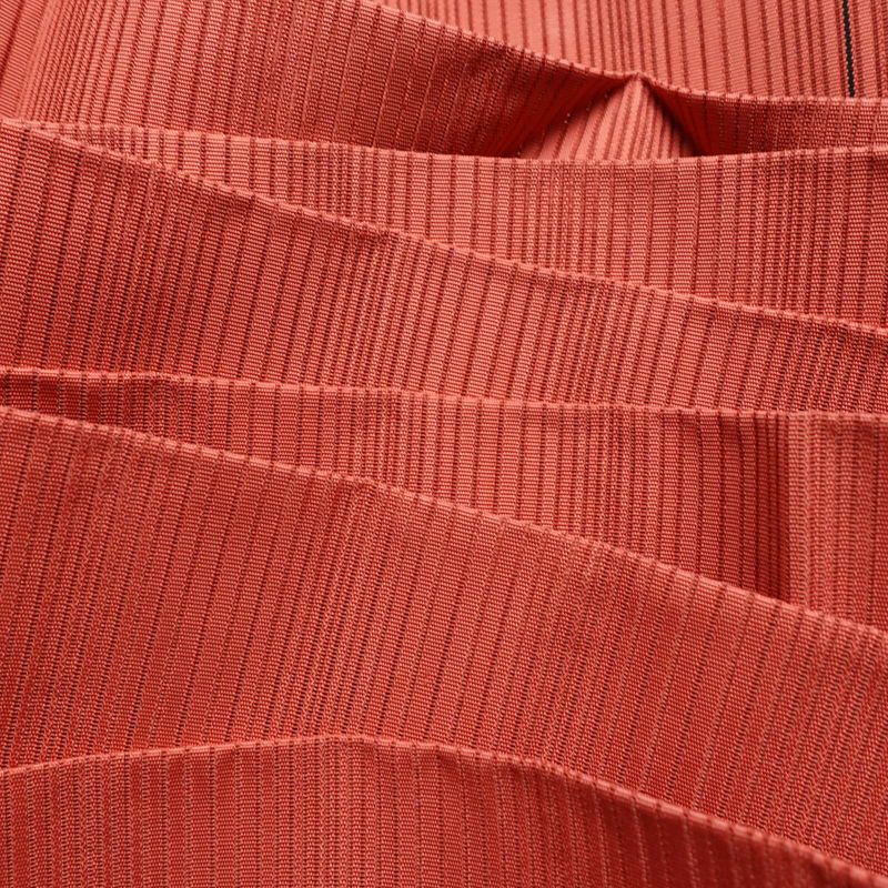 名古屋帯 太鼓柄 良品 夏用 正絹 木の葉・植物柄 名古屋仕立て 銀糸 シンプル ピンク_画像17