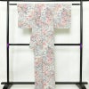 小紋 良品 しつけ糸付き 縮緬 正絹 花柄 袷仕立て 身丈162.5cm 裄丈66cm リサイクル着物 着物 金彩 多色使い_画像2