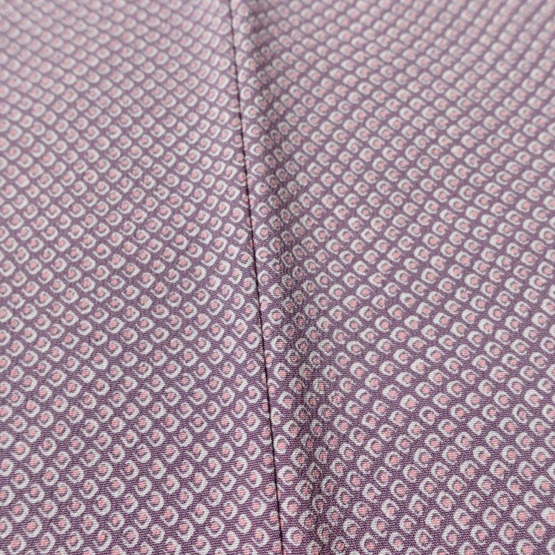 小紋 ポリエステル 古典柄 袷仕立て 身丈157cm 裄丈66.5cm リサイクル着物 着物 紫・藤色_画像9