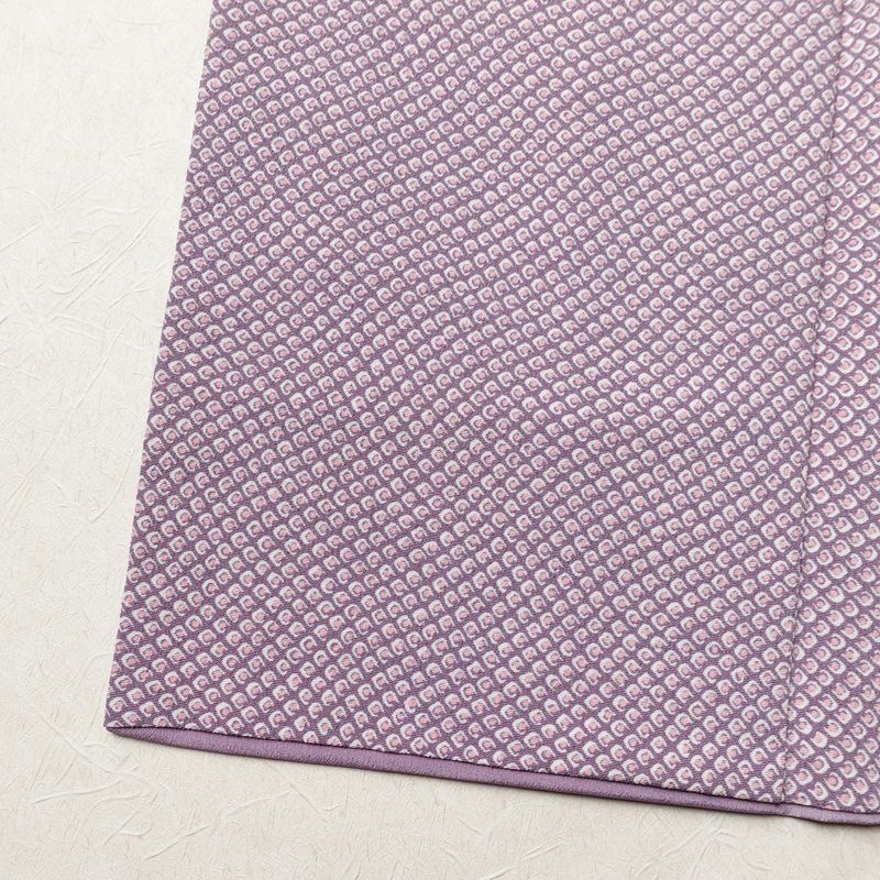 小紋 ポリエステル 古典柄 袷仕立て 身丈157cm 裄丈66.5cm リサイクル着物 着物 紫・藤色_画像11