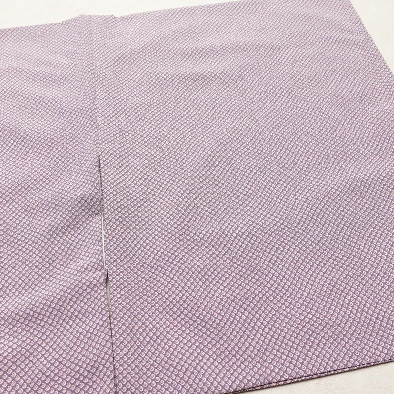 小紋 ポリエステル 古典柄 袷仕立て 身丈157cm 裄丈66.5cm リサイクル着物 着物 紫・藤色_画像12