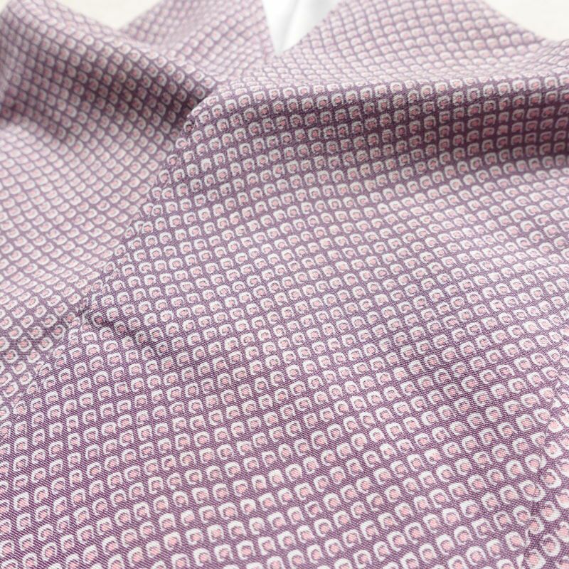 小紋 ポリエステル 古典柄 袷仕立て 身丈157cm 裄丈66.5cm リサイクル着物 着物 紫・藤色_画像16