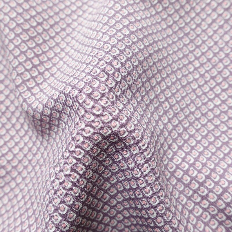 小紋 ポリエステル 古典柄 袷仕立て 身丈157cm 裄丈66.5cm リサイクル着物 着物 紫・藤色_画像19