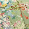 訪問着 縮緬 正絹 花柄 袷仕立て 身丈163cm 裄丈66cm リサイクル着物 着物 入学式 卒業式 七五三 お宮参り フォーマル 緑・うぐいす色_画像9