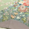 訪問着 縮緬 正絹 花柄 袷仕立て 身丈163cm 裄丈66cm リサイクル着物 着物 入学式 卒業式 七五三 お宮参り フォーマル 緑・うぐいす色_画像10