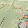 訪問着 縮緬 正絹 花柄 袷仕立て 身丈163cm 裄丈66cm リサイクル着物 着物 入学式 卒業式 七五三 お宮参り フォーマル 緑・うぐいす色_画像12