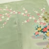 訪問着 縮緬 正絹 花柄 袷仕立て 身丈163cm 裄丈66cm リサイクル着物 着物 入学式 卒業式 七五三 お宮参り フォーマル 緑・うぐいす色_画像13