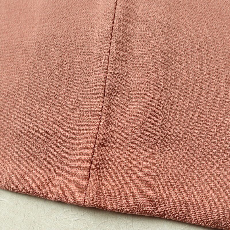 単衣 色無地 良品 正絹 無地 単衣仕立て 身丈165.5cm 裄丈67cm リサイクル着物 着物 お茶会 シンプル ピンク_画像10