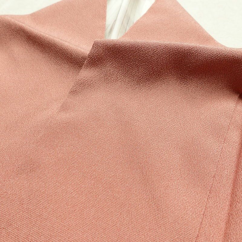 単衣 色無地 良品 正絹 無地 単衣仕立て 身丈165.5cm 裄丈67cm リサイクル着物 着物 お茶会 シンプル ピンク_画像16