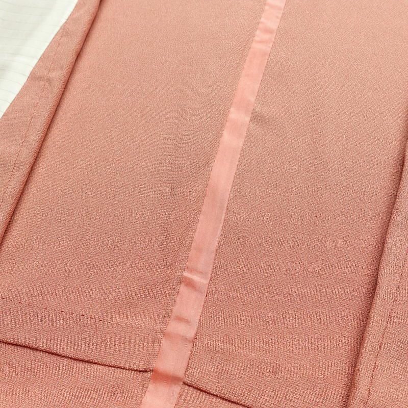 単衣 色無地 良品 正絹 無地 単衣仕立て 身丈165.5cm 裄丈67cm リサイクル着物 着物 お茶会 シンプル ピンク_画像17