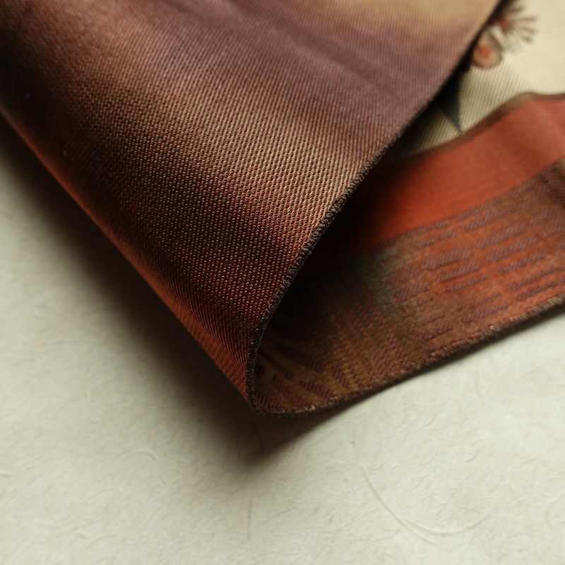 名古屋帯 六通柄 正絹 花柄 松葉仕立て なごや帯 リサイクル帯 帯 多色使い_画像11