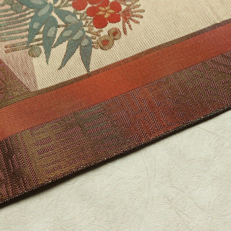 名古屋帯 六通柄 正絹 花柄 松葉仕立て なごや帯 リサイクル帯 帯 多色使い_画像13