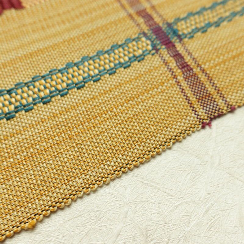 名古屋帯 全通柄 良品 正絹 チェック・格子柄 松葉仕立て なごや帯 リサイクル帯 帯 カジュアル 黄・黄土色_画像12