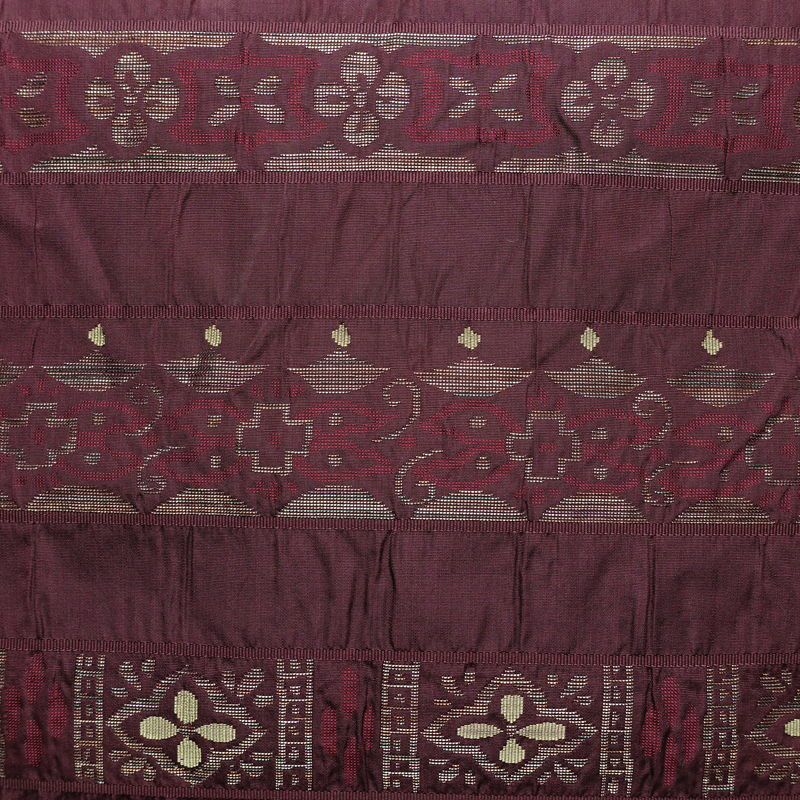 名古屋帯 六通柄 正絹 名古屋仕立て なごや帯 リサイクル帯 帯 紫・藤色_画像2