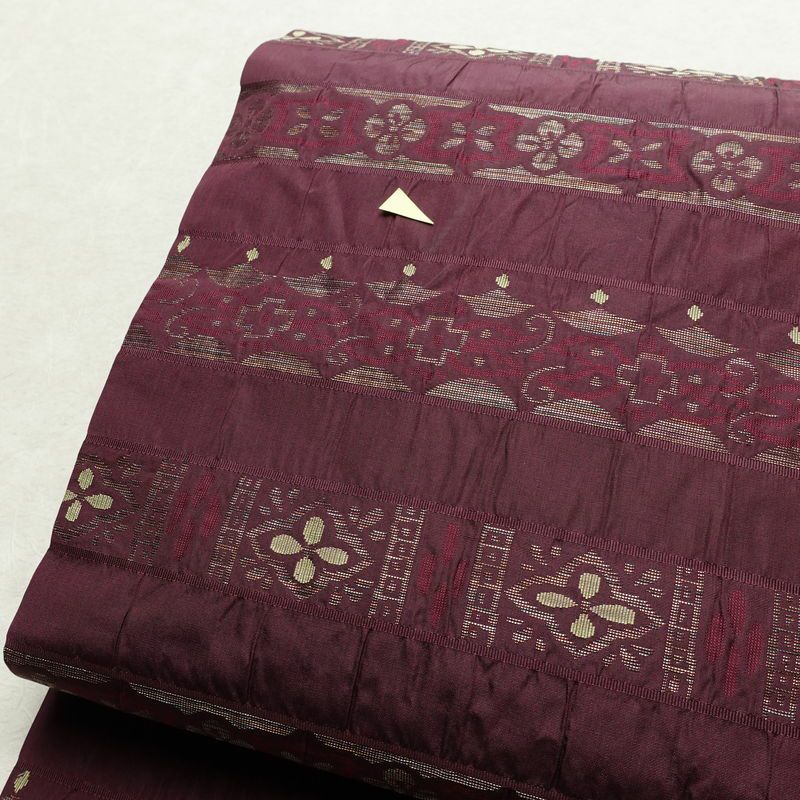 名古屋帯 六通柄 正絹 名古屋仕立て なごや帯 リサイクル帯 帯 紫・藤色_画像3