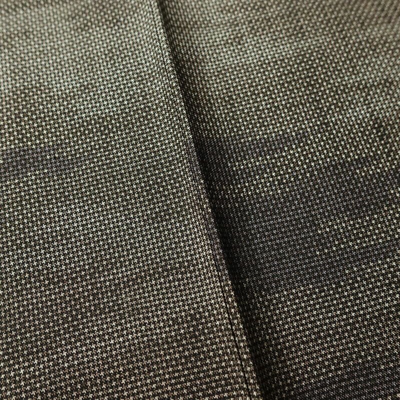 大島紬 良品 証紙あり 正絹 木の葉・植物柄 袷仕立て 身丈160cm 裄丈64.5cm リサイクル着物 一部しつけ糸付き 着物 茶_画像10