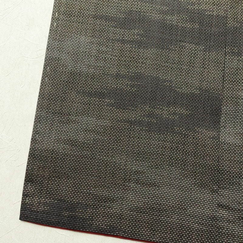 大島紬 良品 証紙あり 正絹 木の葉・植物柄 袷仕立て 身丈160cm 裄丈64.5cm リサイクル着物 一部しつけ糸付き 着物 茶_画像12