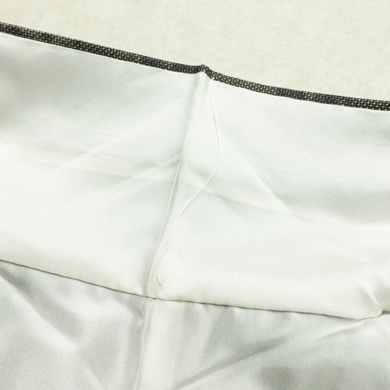 大島紬 良品 証紙あり 正絹 木の葉・植物柄 袷仕立て 身丈160cm 裄丈64.5cm リサイクル着物 一部しつけ糸付き 着物 茶_画像19