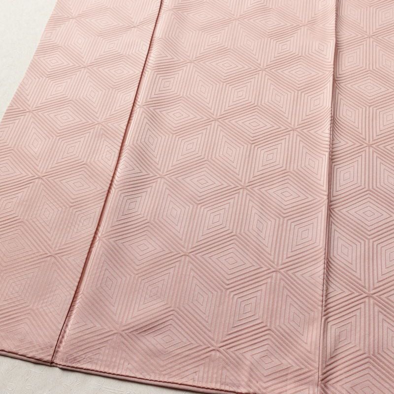 色無地 正絹 幾何学柄・抽象柄 袷仕立て 身丈162cm 裄丈64.5cm リサイクル着物 着物 お茶会 フォーマル ピンク_画像4
