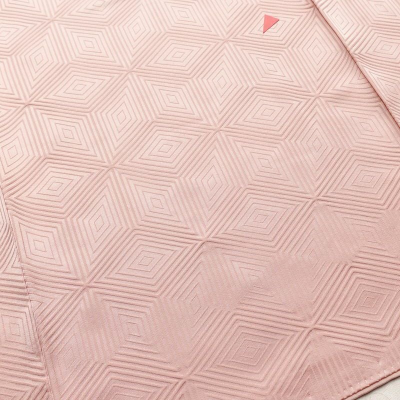 色無地 正絹 幾何学柄・抽象柄 袷仕立て 身丈162cm 裄丈64.5cm リサイクル着物 着物 お茶会 フォーマル ピンク_画像9