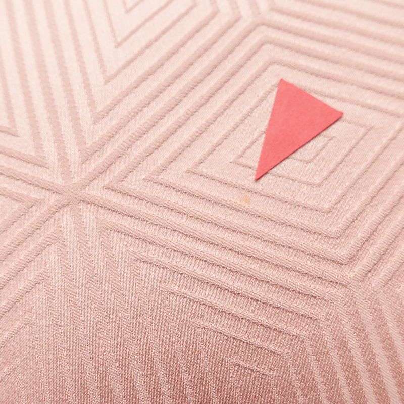 色無地 正絹 幾何学柄・抽象柄 袷仕立て 身丈162cm 裄丈64.5cm リサイクル着物 着物 お茶会 フォーマル ピンク_画像10