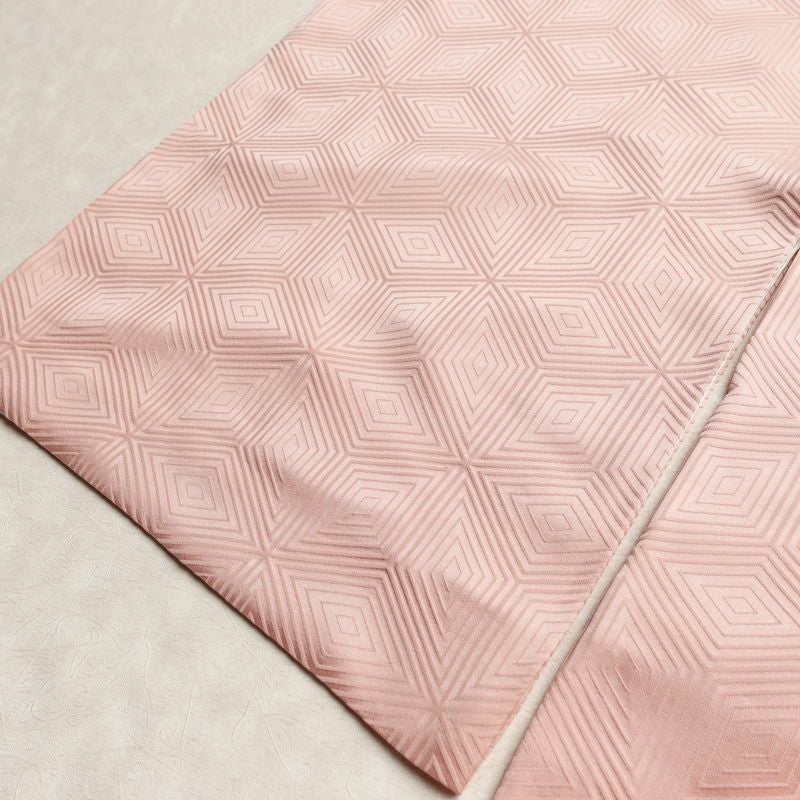 色無地 正絹 幾何学柄・抽象柄 袷仕立て 身丈162cm 裄丈64.5cm リサイクル着物 着物 お茶会 フォーマル ピンク_画像15