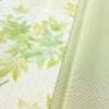 盛夏 絽 小紋 夏用 バチ衿仕立て 正絹 木の葉・植物柄 単衣仕立て 身丈155.5cm 裄丈63cm リサイクル着物 着物 紅葉 緑・うぐいす色_画像9