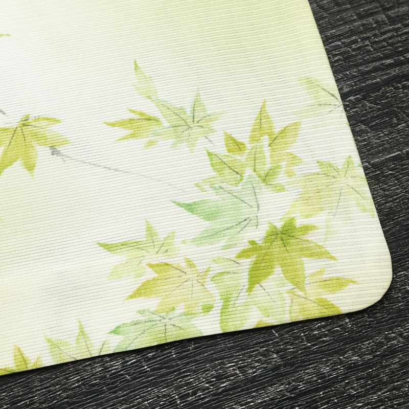 盛夏 絽 小紋 夏用 バチ衿仕立て 正絹 木の葉・植物柄 単衣仕立て 身丈155.5cm 裄丈63cm リサイクル着物 着物 紅葉 緑・うぐいす色_画像15