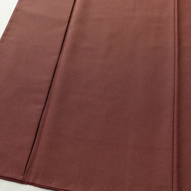 小紋 ポリエステル 鮫小紋 流水・波柄 袷仕立て 身丈160cm 裄丈66cm リサイクル着物 着物 小豆・エンジ_画像4