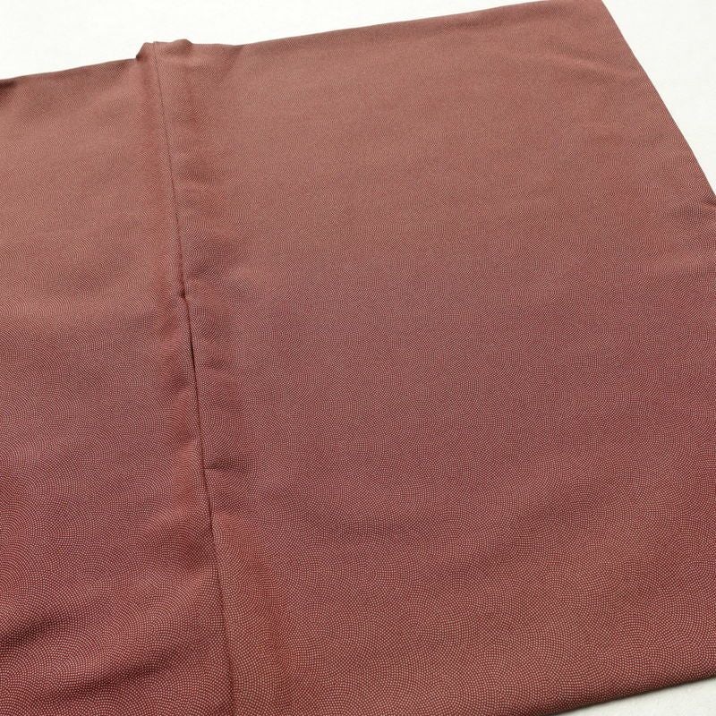 小紋 ポリエステル 鮫小紋 流水・波柄 袷仕立て 身丈160cm 裄丈66cm リサイクル着物 着物 小豆・エンジ_画像14