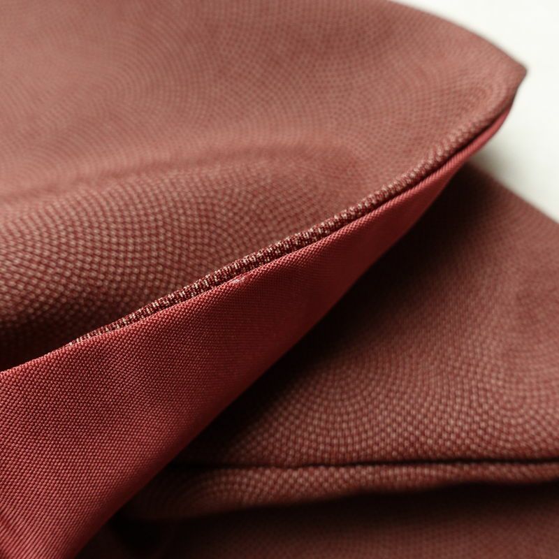 小紋 ポリエステル 鮫小紋 流水・波柄 袷仕立て 身丈160cm 裄丈66cm リサイクル着物 着物 小豆・エンジ_画像16