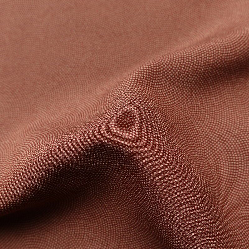 小紋 ポリエステル 鮫小紋 流水・波柄 袷仕立て 身丈160cm 裄丈66cm リサイクル着物 着物 小豆・エンジ_画像21