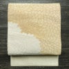 名古屋帯 全通柄 正絹 花柄 松葉仕立て なごや帯 リサイクル帯 帯 菊 金・銀_画像1