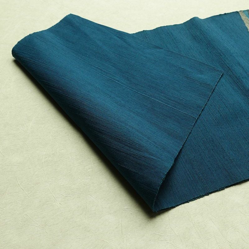 名古屋帯 太鼓柄 正絹 花柄 名古屋仕立て なごや帯 リサイクル帯 帯 モダン 青・紺_画像11