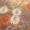 名古屋帯 太鼓柄 良品 正絹 花柄 名古屋仕立て なごや帯 リサイクル帯 帯 引箔 萩 菊 茶_画像3