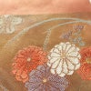 名古屋帯 太鼓柄 良品 正絹 花柄 名古屋仕立て なごや帯 リサイクル帯 帯 引箔 萩 菊 茶_画像5
