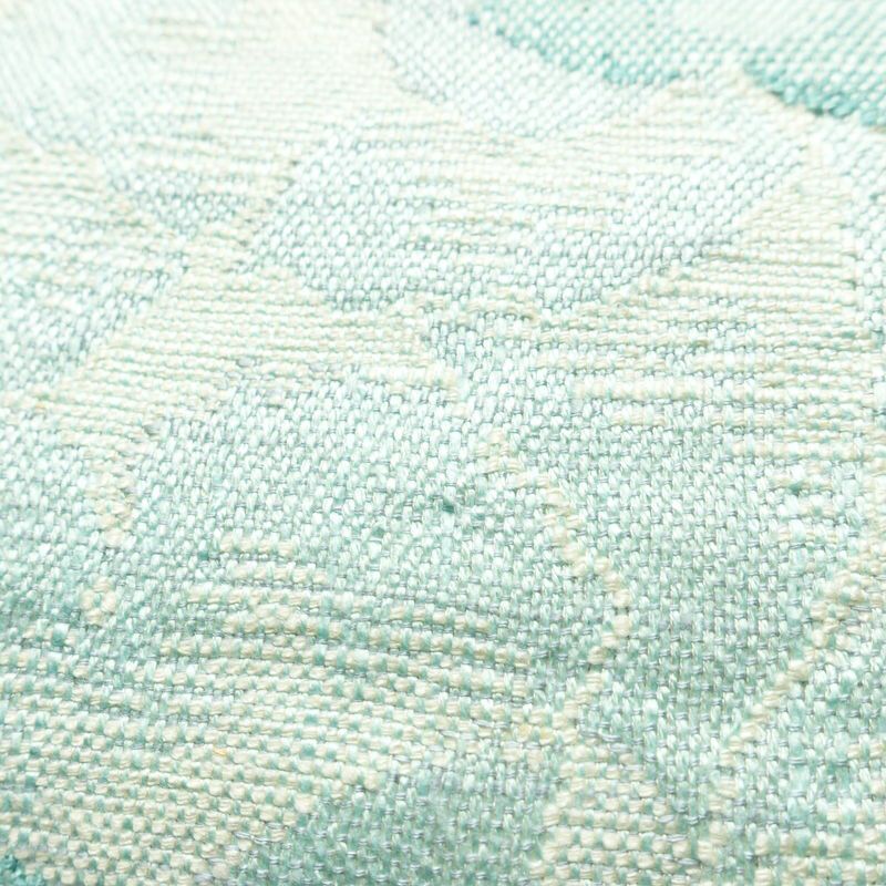 名古屋帯 六通柄 正絹 花柄 松葉仕立て なごや帯 リサイクル帯 帯 紬地 青・紺_画像6