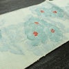 名古屋帯 六通柄 正絹 花柄 松葉仕立て なごや帯 リサイクル帯 帯 紬地 青・紺_画像11