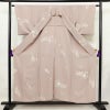 単衣 小紋 縮緬 正絹 花柄 単衣仕立て 飛び柄 身丈153cm 裄丈62.5cm 上品 くすみピンク ピンク_画像3