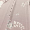 単衣 小紋 縮緬 正絹 花柄 単衣仕立て 飛び柄 身丈153cm 裄丈62.5cm 上品 くすみピンク ピンク_画像5