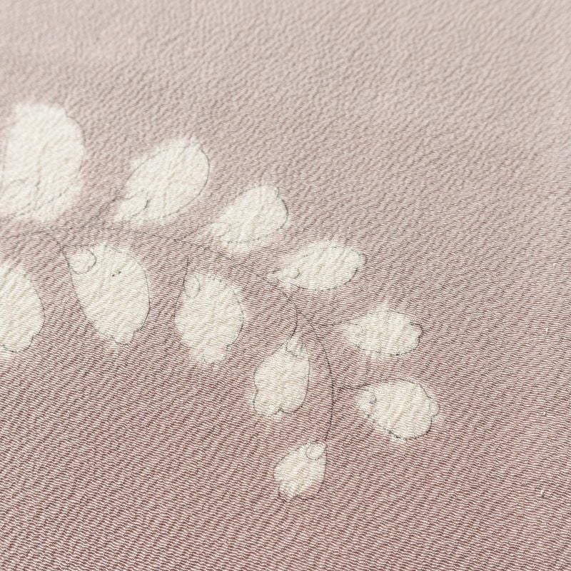 単衣 小紋 縮緬 正絹 花柄 単衣仕立て 飛び柄 身丈153cm 裄丈62.5cm 上品 くすみピンク ピンク_画像9