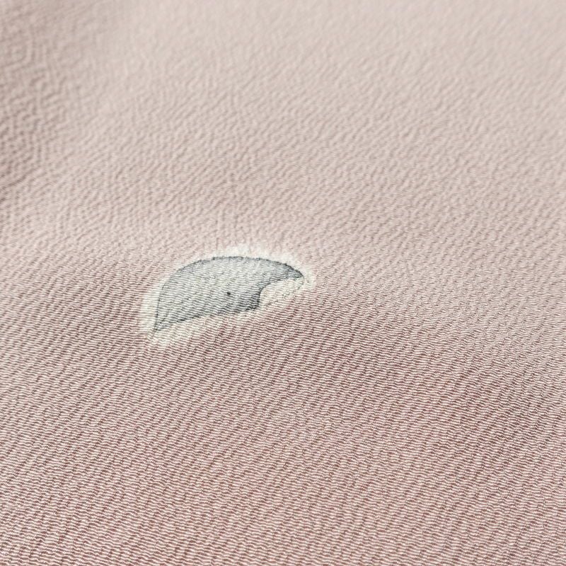 単衣 小紋 縮緬 正絹 花柄 単衣仕立て 飛び柄 身丈153cm 裄丈62.5cm 上品 くすみピンク ピンク_画像10