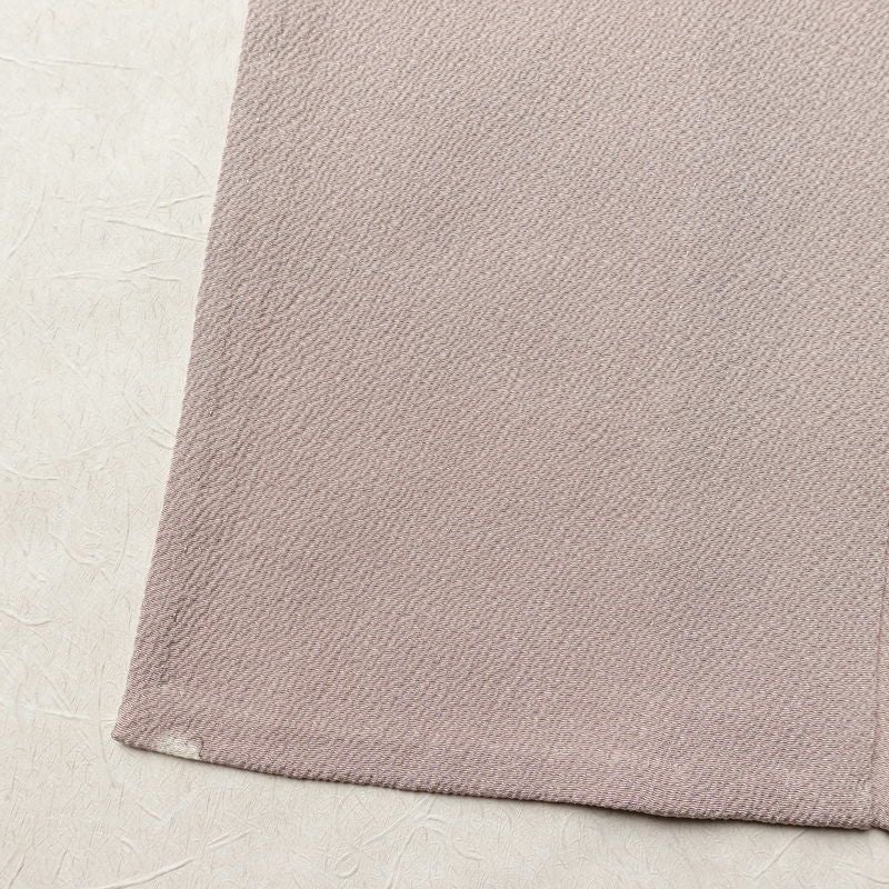 単衣 小紋 縮緬 正絹 花柄 単衣仕立て 飛び柄 身丈153cm 裄丈62.5cm 上品 くすみピンク ピンク_画像11