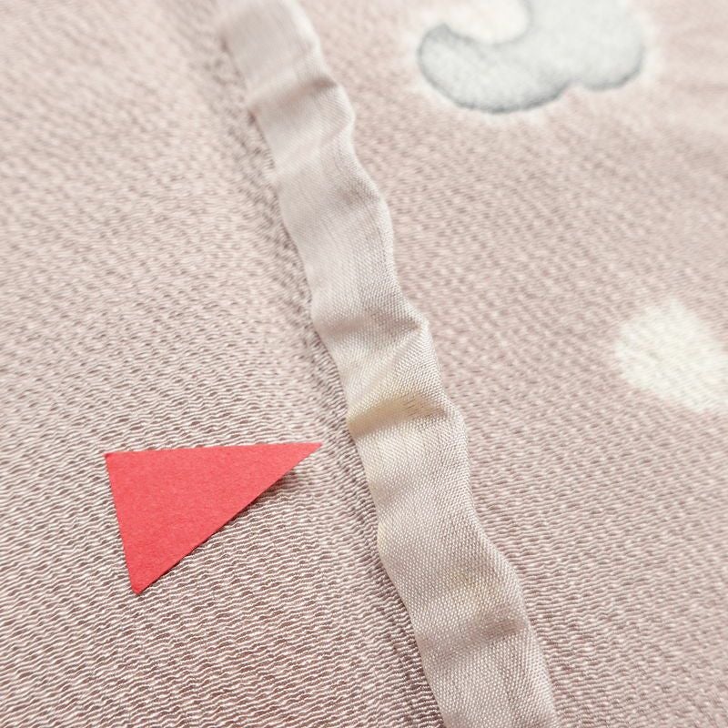 単衣 小紋 縮緬 正絹 花柄 単衣仕立て 飛び柄 身丈153cm 裄丈62.5cm 上品 くすみピンク ピンク_画像18