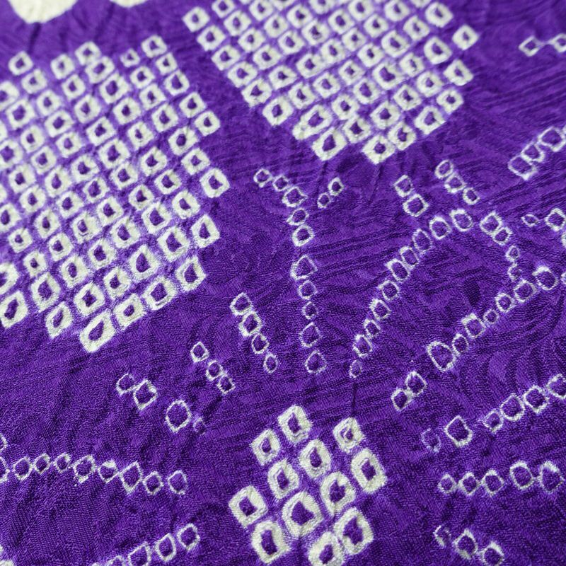 振袖 絞り 総絞り 正絹 花柄 袷仕立て 身丈159.5cm 裄丈65cm リサイクル着物 着物 成人式 二十歳 二十歳の集い フォーマル 紫・藤色_画像8