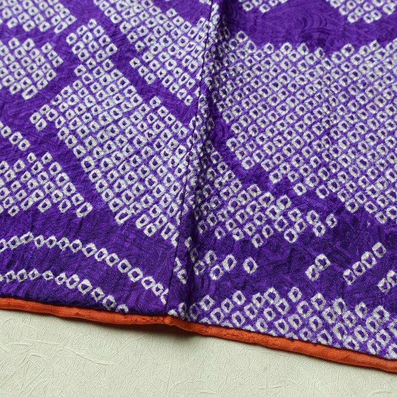 振袖 絞り 総絞り 正絹 花柄 袷仕立て 身丈159.5cm 裄丈65cm リサイクル着物 着物 成人式 二十歳 二十歳の集い フォーマル 紫・藤色_画像11