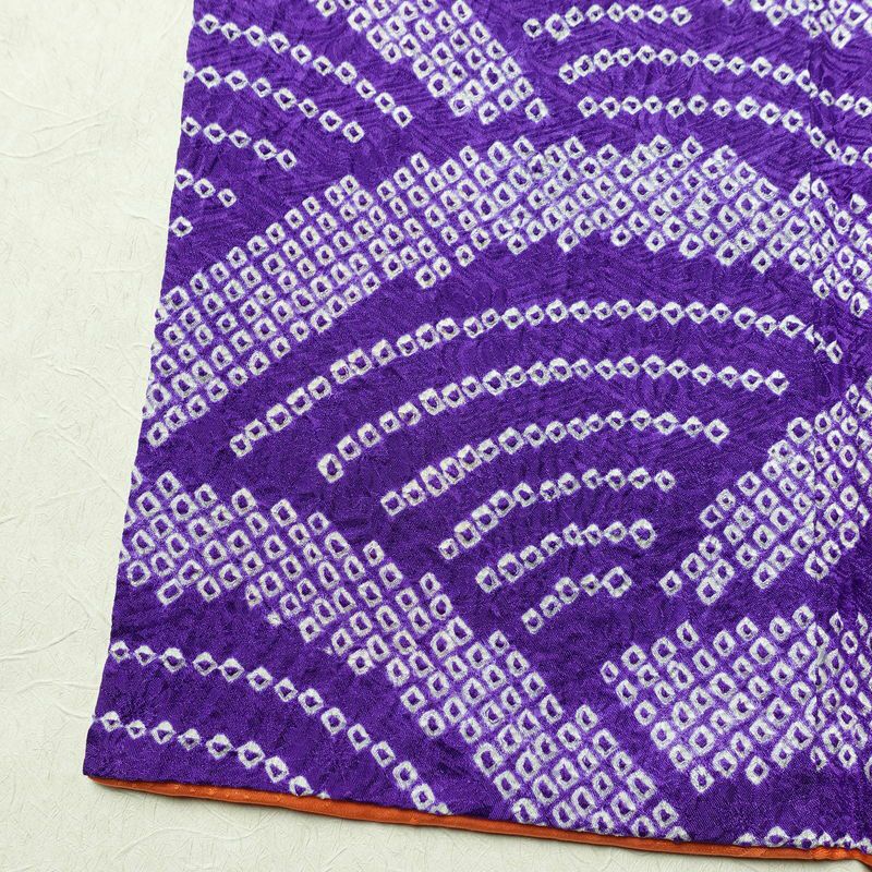 振袖 絞り 総絞り 正絹 花柄 袷仕立て 身丈159.5cm 裄丈65cm リサイクル着物 着物 成人式 二十歳 二十歳の集い フォーマル 紫・藤色_画像12