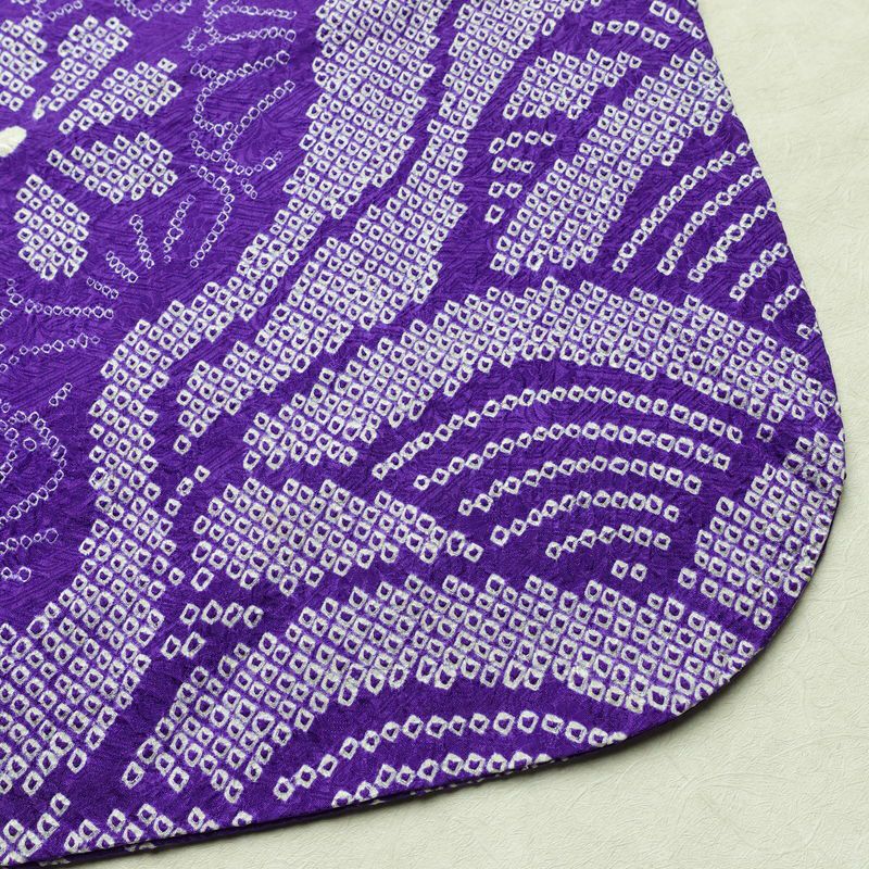 振袖 絞り 総絞り 正絹 花柄 袷仕立て 身丈159.5cm 裄丈65cm リサイクル着物 着物 成人式 二十歳 二十歳の集い フォーマル 紫・藤色_画像18